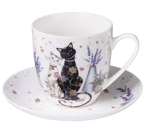 Чайная пара "ЛАВАНДОВЫЕ КОТЫ", 350 мл
