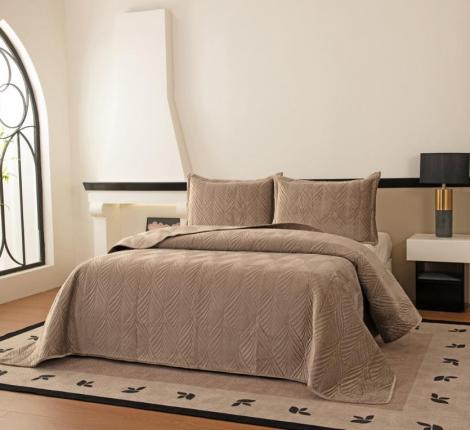 Покрывало "Sofi de Marko" Таира (бежевый) Велюр, 240х260