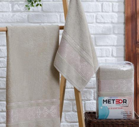Комплект махровых полотенец "METEOR" (50x90/1)(70х140/1) 2 шт. MEGAN, бежевый