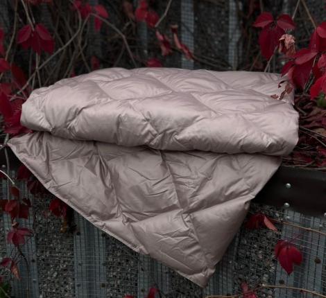 Дорожный плед-пончо пуховый "Travel Cape Plaid Grass" LATTE, 130х170