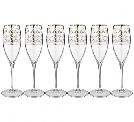 Набор бокалов для шампанского 6 штук &quot;ATHENE PLATINO&quot; 260 мл