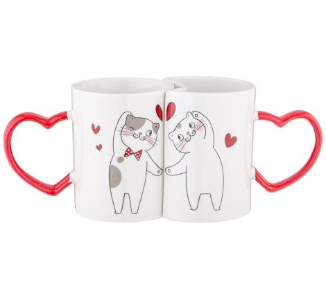 Набор кружек 2 шт. "ДАВАЙ ОБНИМЕМСЯ", 260 мл