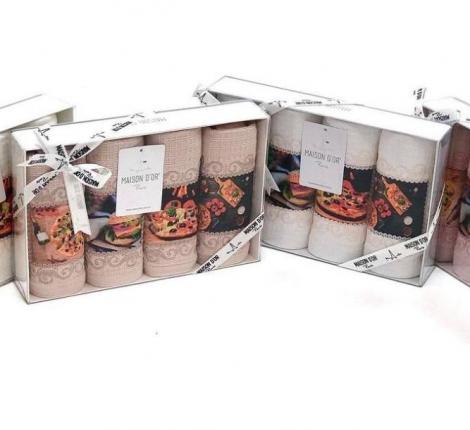 Комплект кухонных полотенец Maison D'or "PIZZA DOR" 30х50-4шт, белый