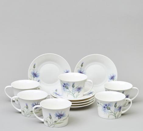 Чайный набор "ВАСИЛЬКИ" 760-840 на 6 персон, 12 предметов (250 мл)