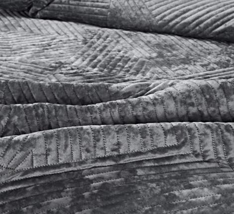 Покрывало "Sofi de Marko" Патрисия (серая 1) Велюр, 160х220