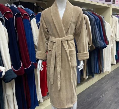 Халат мужской трига шалька "AMBIELLA  A-1160" бежевый, 3XL