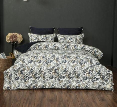 Постельное белье с одеялом "Kazanov.A." Беверли (индиго жемчуг) Велюр/Egypt Cotton, Семейный