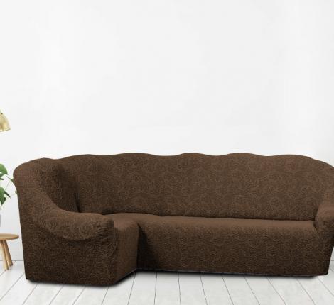 Чехол на 3-х местный угловой диван Karteks &quot;Классика&quot; KAR 008-05, светло-коричневый