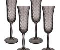 Набор бокалов для шампанского 4 штуки &quot;SICILIA&quot; GREY 175 мл