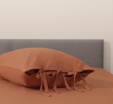 Постельное белье "Sofi de Marko" Аредель (терракот) Лён, 1,5 спальный