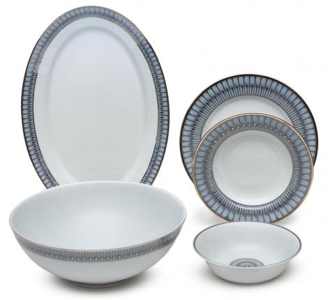 Блюдо овальное "ARCADES GRIS PLATINE" 40х27,5 см, лиможский фарфор