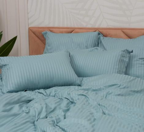 Постельное белье "Sofi de Marko" Моне (изумруд) Страйп Сатин, Семейный