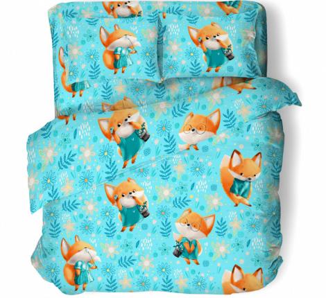 Постельное белье детcкое Valtery DL-59 "Лисички" Поплин, 1.5 спальный