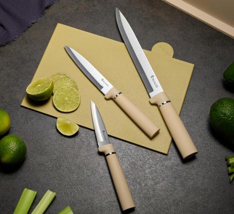 Набор кухонных ножей (5 шт.), 4 доски и подставка "AGNESS"