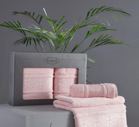 Комплект полотенец бамбук &quot;KARNA&quot; ARMOND 50х90-70х140 1/2, Розовый
