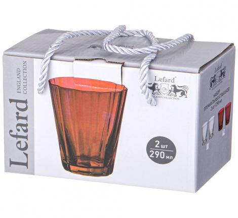 Набор стаканов для воды 2 штуки "LOTUS RED", 290 мл