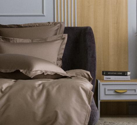 Простыня на резинке "BROWNIE ALLURE GRASS" Мако-Сатин, 200х200х40