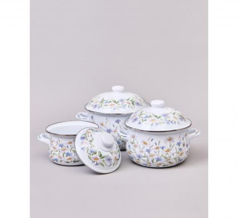 Набор эмалированных кастрюль с крышкой "SENTIMENT", 6 предметов