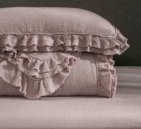 Постельное белье с одеялом "Kazanov.A." Cloud Stonewashed Cotton (капучино) Муслин, Евро