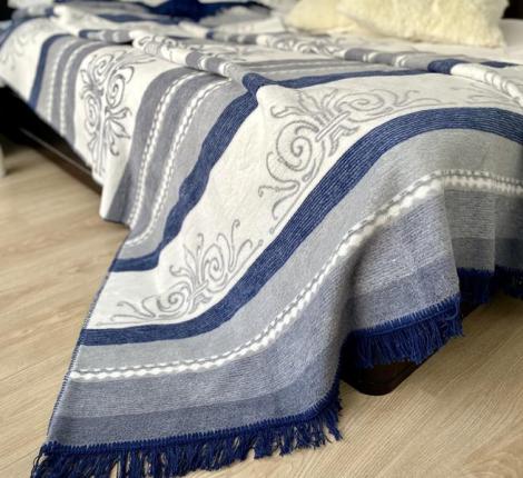 Плед хлопковый Райтекс "ОРНАМЕНТ серый", 150х200