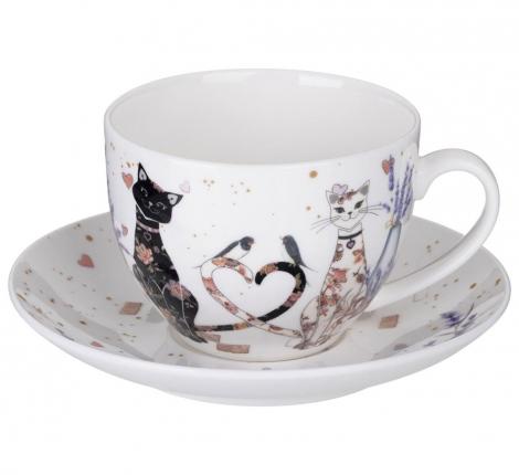 Чайная пара "ЛАВАНДОВЫЕ КОТЫ", 275 мл
