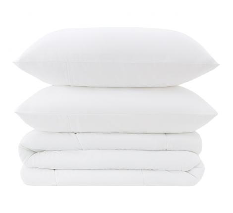 Постельное белье с одеялом "Sofi de Marko" Эльмира (белая) Сатин, Евро