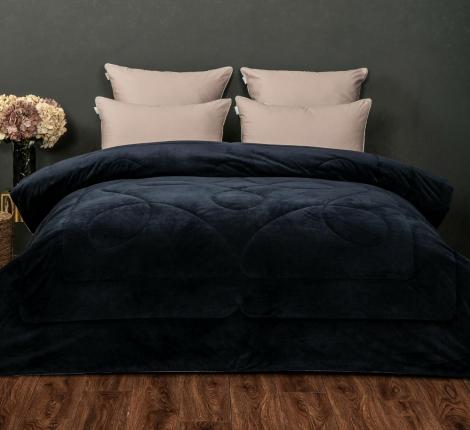 Постельное белье с одеялом "Kazanov.A." Беверли (индиго жемчуг) Велюр/Egypt Cotton,  Евро