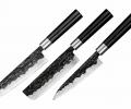 Набор:из 3 кухонных ножей "Samura BLACKSMITH" (23, 43, 95), гвоздичное масло, салфетка