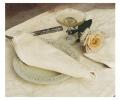 Скатерть "Blanc des Vosges" OMBELLE chanvre (бежевый) 170х300 см+12 салфеток 50х50