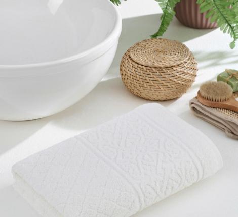 Полотенце махровое "METEOR" жаккард с петелькой 70х140 (1/1) NEPAL, кремовый