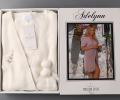 Халат женский махровый с вышивкой Maison D'or "ADELYNN" (кремовый), XL(50)-XXL(52)