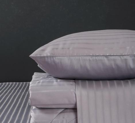 Постельное белье "Kazanov.A." Stripe Le-Man (платина лаванда) Страйп Сатин, Евро