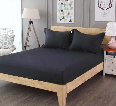 Простыня на резинке "Sofi de Marko" Марми (черная) Сатин, 160х200х30