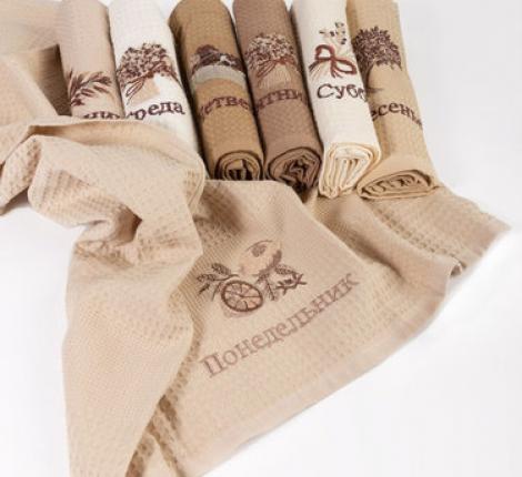 Комплект кухонных полотенец Maison D'or &quot;SEVENDAY&quot; 50х70-7шт., кофе