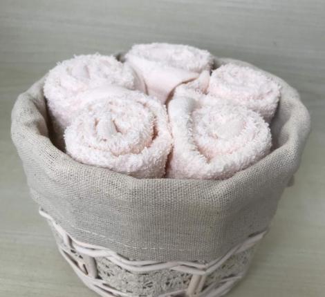 Набор махровых полотенец "Sofi de Marko" Ника (персик), 30х30-5шт.
