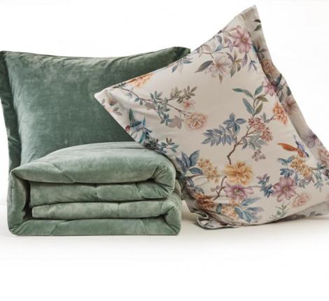 Постельное белье с одеялом "Sofi de Marko" Ренато №37 Велюр/Сатин, Евро