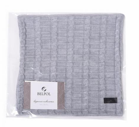 Наволочка вязаная "КОСЫ" 40x40, сумерки