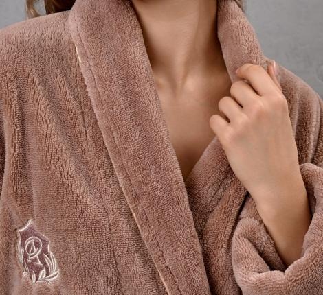 Халат женский трига шалька "AMBIELLA A-1295" какао, S/M