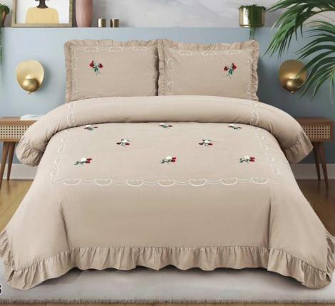 Постельное белье с вышивкой "клубника" EFOR "COTTONI S-3" Поликоттон, Евро