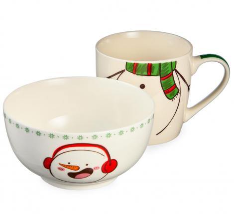 Набор посуды "СНЕГОВИК", 2 предмета