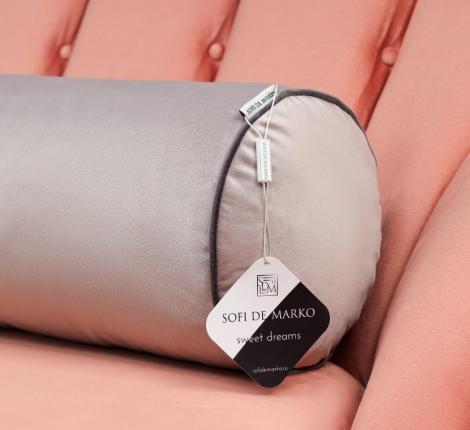 Подушка-валик "Sofi de Marko" Блейк (серая) Велюр, 60х20х20