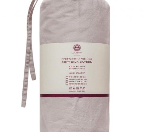 Простыня на резинке Luxberry "SOFT SILK SATEEN" 180x200x30 см, дымчатый