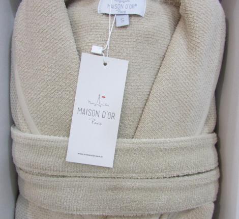 Халат мужской махровый Maison D'or "QUATTRO" бежевы), M(46)/L(48)