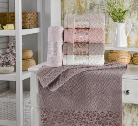 Набор махровых полотенец "TWO DOLPHINS" жаккард 70х140 1/6 шт.) (E989) KUALA