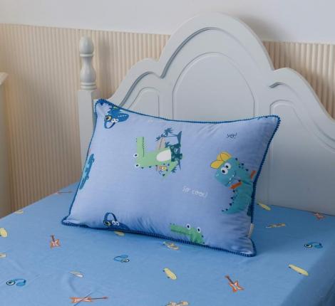 Постельное белье с одеялом детское "Sofi de Marko" Crocodile (синий) Сатин, 1,5 спальный