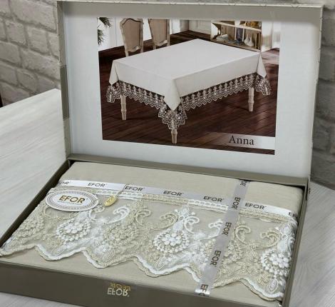 Скатерть EFOR "ANNA GARDENYA" 160х220, капучино