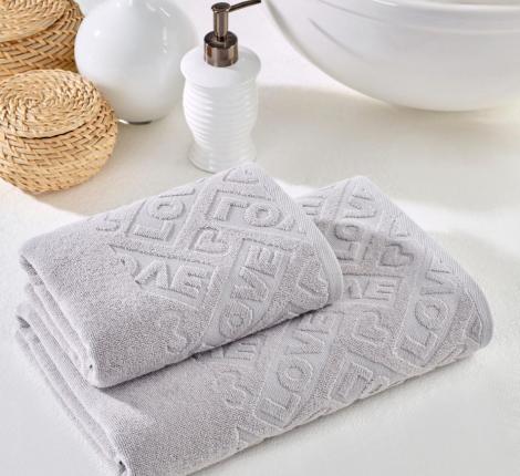 Комплект махровых полотенец "METEOR" (50x90/70х140) 2 шт. LOVE, серый
