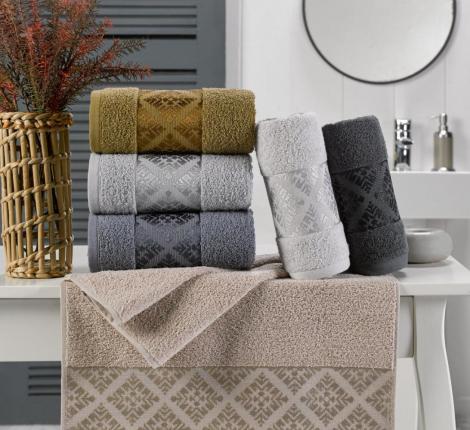 Набор махровых полотенец "TWO DOLPHINS" жаккард 50х90 (1/6 ) A114) LARA