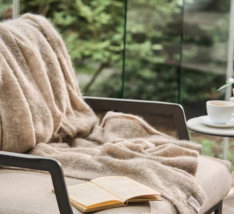 Мохеровый плед "Luxberry" 130х170, коричневый