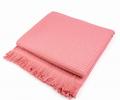 Покрывало вафельное с бахромой Valtery 150х200, розовый